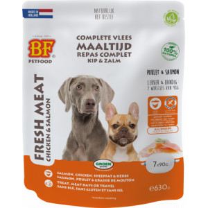 Hondenvoer: BF Petfood Vleesvoeding kip met zalm (portieverpakkingen)
