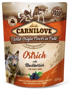 Hondenvoer: Carnilove - Pouch Struisvogel met Bramen