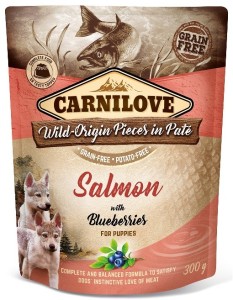 Hondenvoer: Carnilove - Pouch Zalm met bosbessen voor puppy's